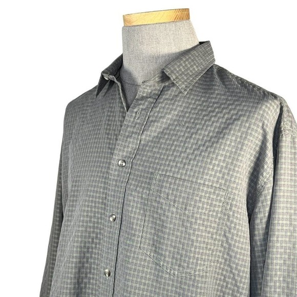 Aigle Men's Olive Green Checkered Button Down Shirt XL EUC - Picture 10 of 11